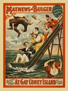 Vintage Coney Island Poster Free Stock Photo Coney island, V