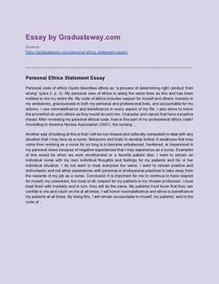 Nursing ethics essay