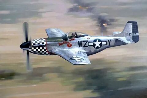 North American P-51D Mustang Airplane art Military aircraft,