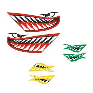 2 шт. виниловые наклейки на зубы акулы для Каяка каноэ лодки