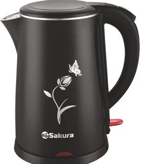 Чайник SAKURA SA-2159BK черн. тюльпан с бабочкой Электрическ