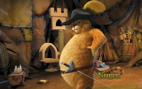 Fat fantasy art Shrek Puss in Boots wallpaper 1920x1200 1942