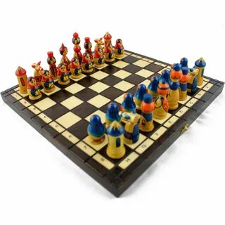 Chess Sets for Adults Matryoshka Dolls Hand Painted Wooden E