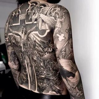 Мужские религиозные татуировки (79 фото)