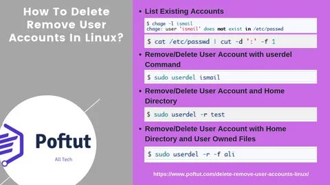 How To Delete Remove User Accounts In Linux? - POFTUT
