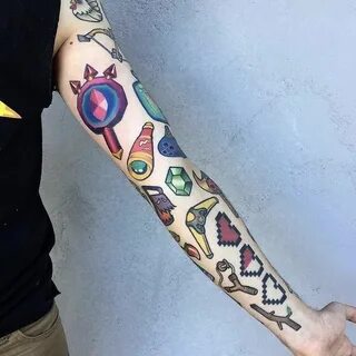 Zelda tattoo sleeve by Melvin Arizmendi Visit blazezelda.tum