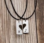 Couples Relationship Necklace Set of 2 Initial Matching Etsy