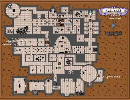 The Sunless Citadel, Fortress Level -- Map w/ mobs Sunless, 
