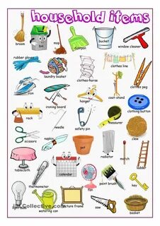 Household Items Picture Dictionary English vocabulary, Learn