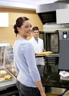 Buying a Baguette in the Bakery Store Stock Image - Image of