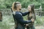 Alexander Dreymon as Uhtred and Ruby Hartley as Stiorra in S