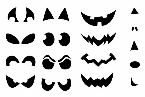 Stencils for Punkin! Eyes-Mouths-and-Noses Pumpkin face temp