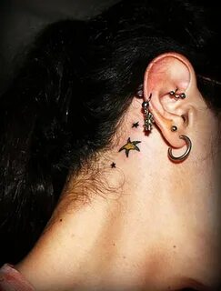 Star tattoos behind ear - Tattoos Book - 65.000 Tattoos Desi