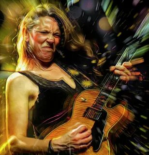 Susan Tedeschi Plays the Blues Mixed Media by Mal Bray Pixel
