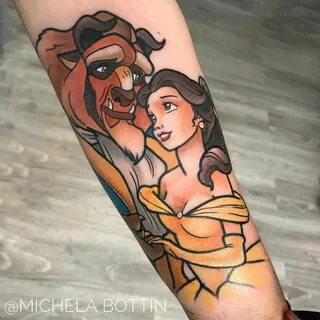 Michela Bottin Beauty and the beast tattoo, Disney tattoos, 