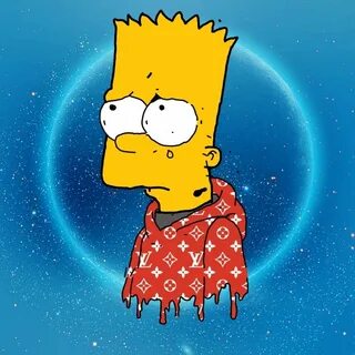 Bart Simpson Supreme x Louis Vuitton Drip Papel de parede su