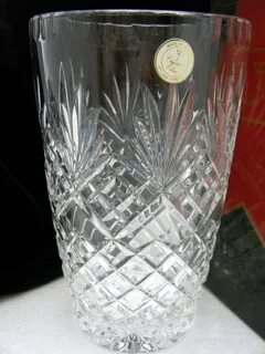 Cut Lead Crystal Vase 8 Original Box Essex 24% Poland