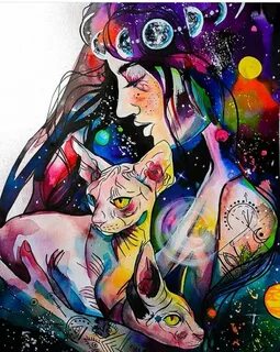 Pin by Rogok on рисование Cat art, Psychedelic art, Colorful