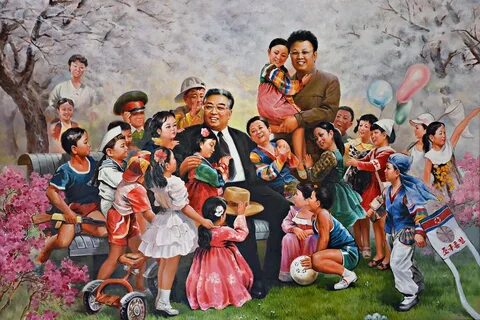 Painting of Kim Il Sung and Kim Jong Il A painting of Kim . 