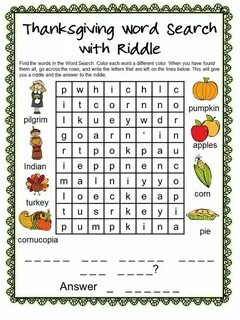 Thanksgiving word search puzzle for kids K5 Worksheets Thank