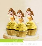 Belle Cupcake Toppers, Princess Belle, Beauty And The Beast,