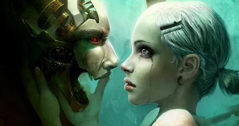 Fantasy human cyborg relation Amazing art, Digital painting,