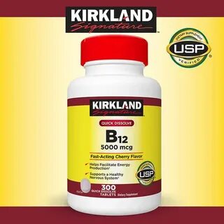 300 сублингвальных табл: Витамин B-12 Kirkland Signature, бы
