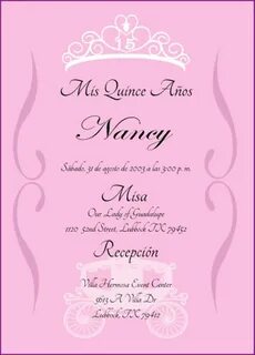Invitations Templates for Quinceaneras In Spanish - TEMPLATE