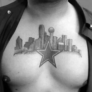 20 Dallas Skyline Tattoo Designs For Men - Texas Ink Ideas