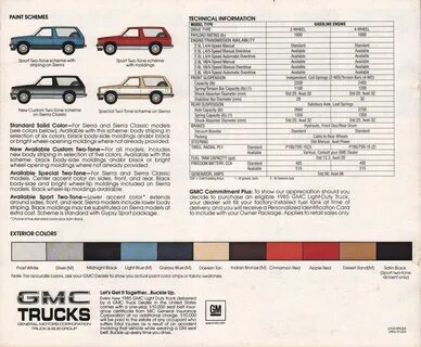 1985 S-15 Jimmy GMC Sales Brochure