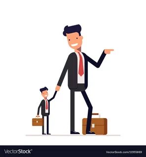 Mutual two businessmen or managers the big man Vector Image