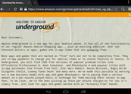 Amazon Undeground - действительно бесплатные приложения Комп