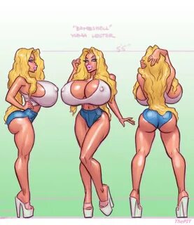 Xbooru - ass big breasts bimbo blonde breasts hair high heel