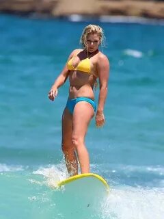 Bonnie Sveen in bikini surfing at Bondi Beach - January 15, 