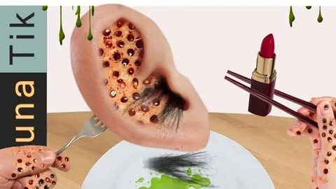 KLUNA TIK 2020 - EATING DIRTY EAR RING HORROR COOKING ASMR -