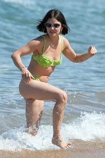 Lucy Hale - In a green bikini at Beach in Hawaii-06 GotCeleb