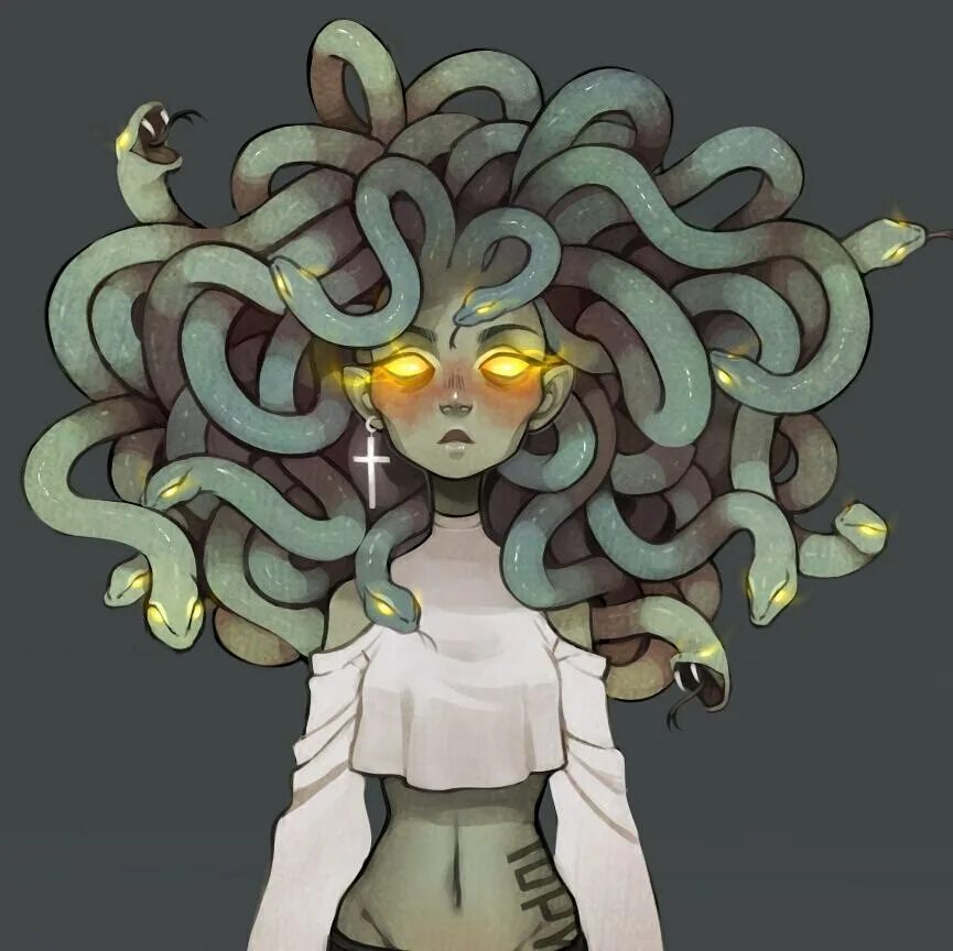 "Medusa zoom 💙 The one with the paralyzing eyes (like, literally, ple...