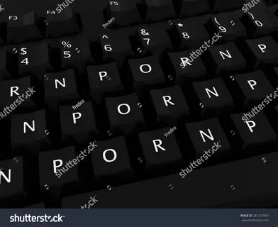 Porn Porn Porn Computer Keyboard Background Stock Illustrati