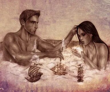 Dragon Age_Alistair and Liana_bubble bath by Agregor on devi