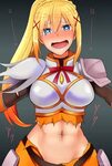 Safebooru - 1girl abs armor blonde hair blue eyes blush body