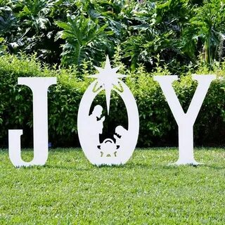 Joy Nativity Yard Sign Christmas Yard Art Christmas decorati