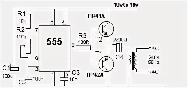 12V Power Inverter using 555 Timer mu in 2019 Circuit, Circu