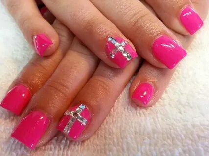 Hot Pink Transparent Nails : See more ideas about pink nails