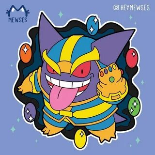 Pokemon / Avengers Fanart Gengar as Thanos Pokemon crossover