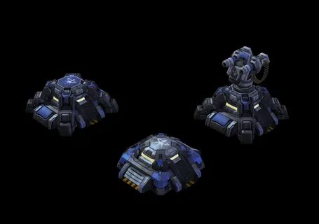 starcraft terran missile turret polycount
