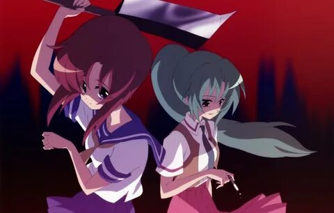 Обои лезвие, сигарета, школьницы, Higurashi no Naku Koro ni,