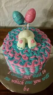 Easter gender reveal cake Easter gender reveal, Easter gende