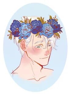 victuuri + flower crowns (`◕‿◕`✿) as stickers and more on re