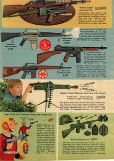 Toy guns, catalogue page. Vintage toys 1960s, Childhood toys