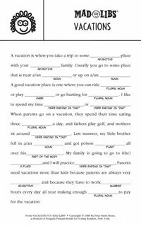 TEACH YOUR CHILD TO READ - Summer Mad Lib FREE Printable Mor